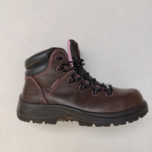 AVENGER Women's Composite Toe Waterproof Framer Boots Brown/Lilac Size US 8.5 - Picture 3 of 13